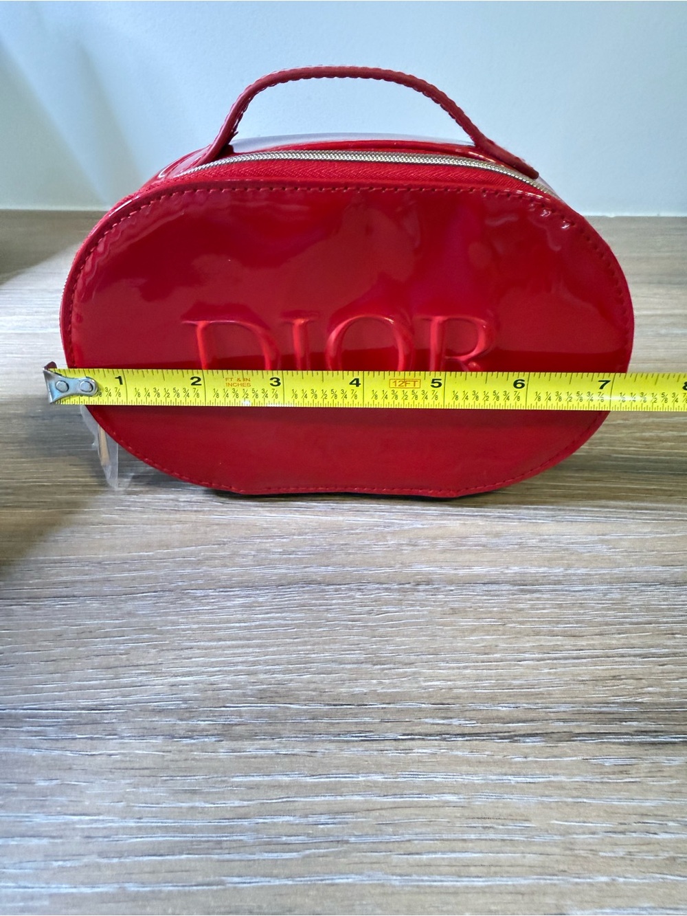 Dior Red Patent Logo Top-Handle Makeup Bag - Picture 11 of 13
